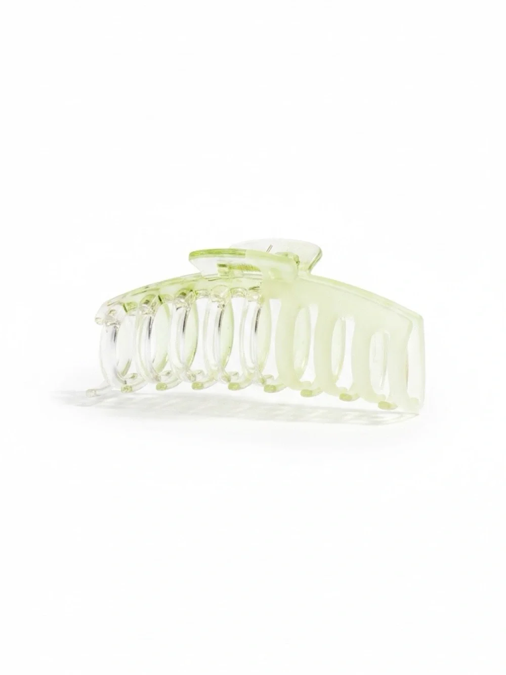 Green Half Transparent Half Cloudy Large 4.5” Octopus Lobster Claw Hair Clip